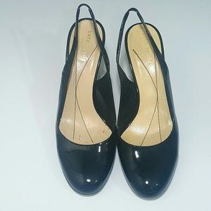 Kate Spade Black Patent Leather Slingbacks